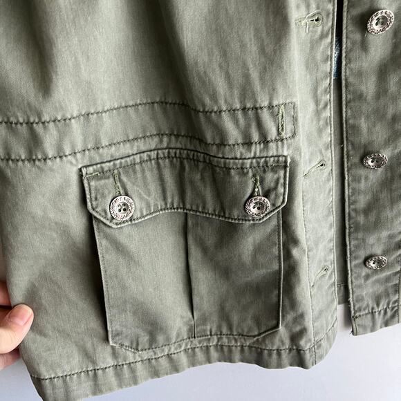 VTG Womens Levi's Olive Utility Jacket Hippie Indie Grunge Y2K Boho Gorpcore XL - Picture 6 of 9